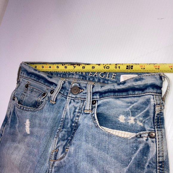 American Eagle Distressed Patched Bootcut Jeans Size29x28 - Picture 11 of 11
